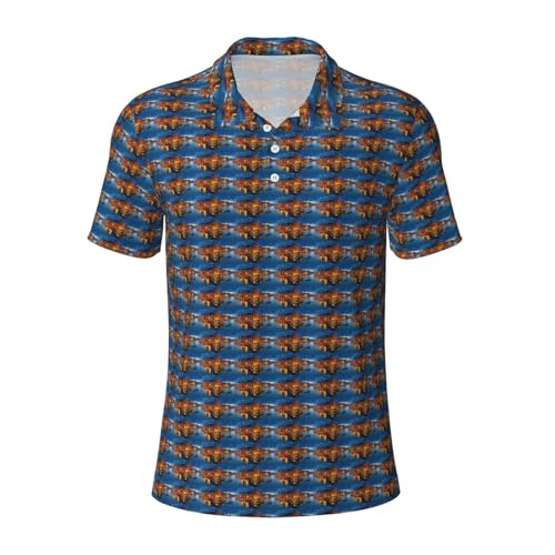 Polo respirant pour homme à manches courtes - Tissu anti-transpiration imprimé Venise