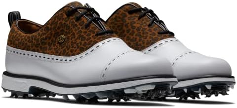 FootJoy Women's Premiere Series Golf Shoe, White/White/Leopard, 8 | Image 4