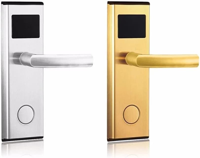 Stainless Steel Door Lock Smart RFID Card Electric Hotel(White-Fruit peach5,Left Outside)