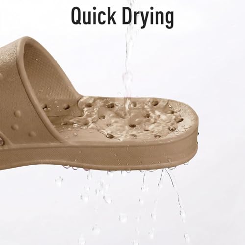 Image of shevalues Shower Shoes for Women Men with Arch Support Quick Drying Pool Slides Lightweight Beach Sandals with Drain Holes