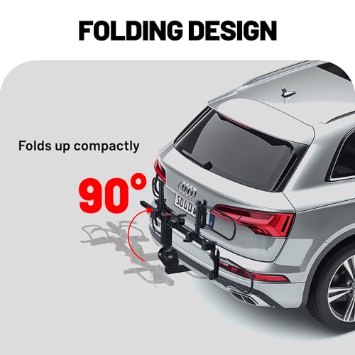 Image of Young 200 lbs 2-Bike Rack Hitch Mount for Cars Trucks SUVs RVs, fits Standard, MTB, Fat Tire Bikes w /Up to 5-inch Tire - 2 inch Hitch Receiver