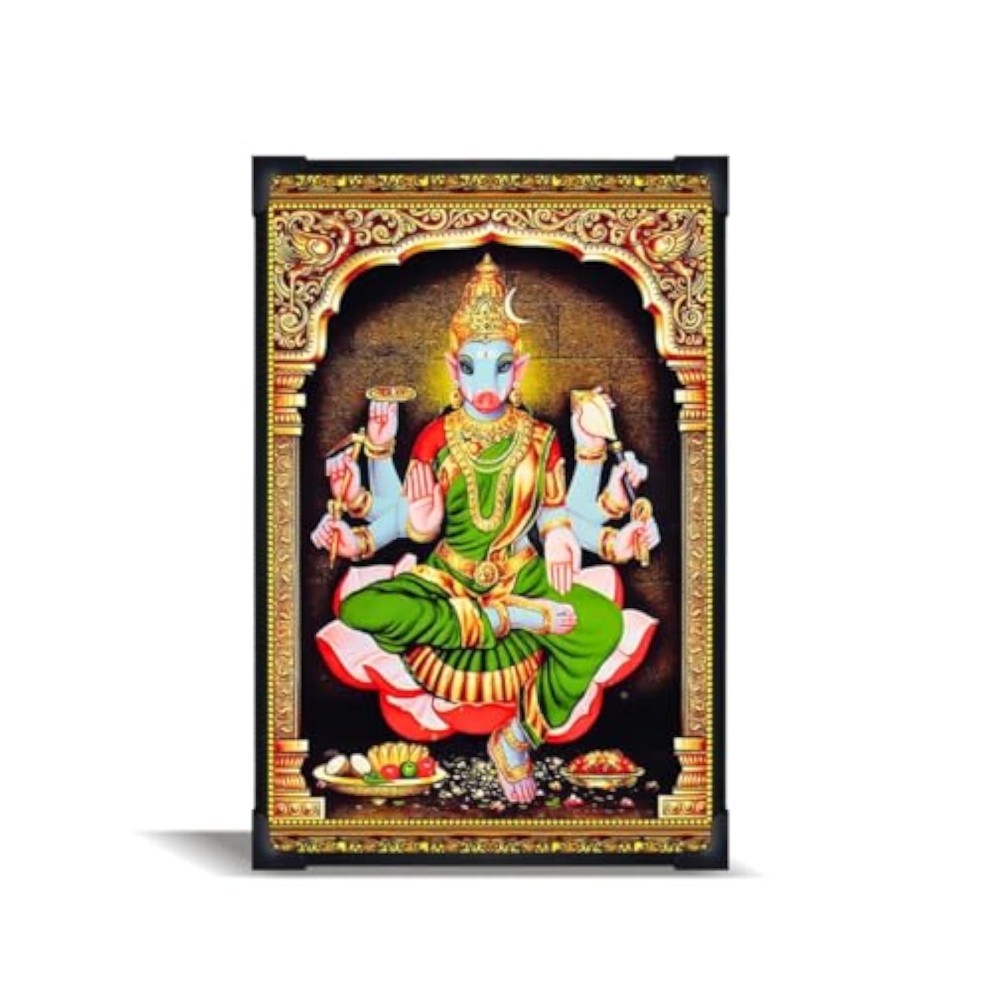 Varahi Devi Photo Frame with Wall Hanger - Small Size (6 x 8 Inch)