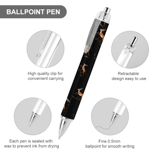 Bolígrafo retráctil negro Antelope Jumping de punta fina 0,5 mm para escritura suave, 4 ud 3