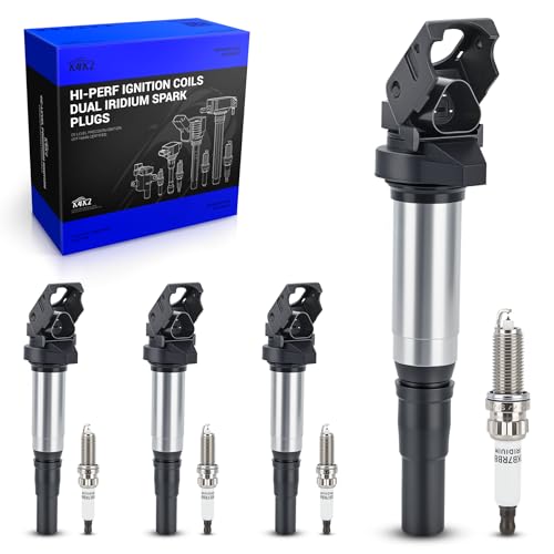 Image of UF598 Ignition Coils & 97968 Double Iridium Spark Plugs for Mini Cooper | Countryman 2011-16, Mini Cooper 2007-15, Mini Cooper Paceman 2013-16,Peugeot 207 08-11 1.6L L4 Replace# C1692 GN10328 5C1749