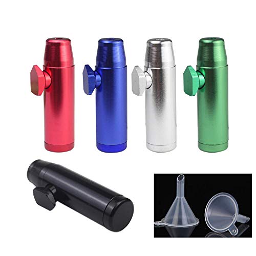 WeiMeet 5 Pieces Metal Snuff Twist Bullet Snorter Rocket Sniff with 5 Different