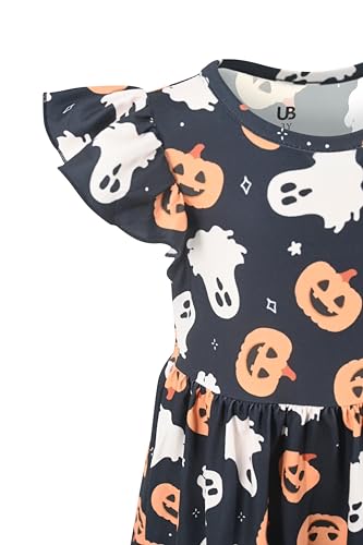 Image of Unique Baby Girls' Short Sleeve Everyday Printed Dresses for Kid and Toddler, Sizes 2T-12Y