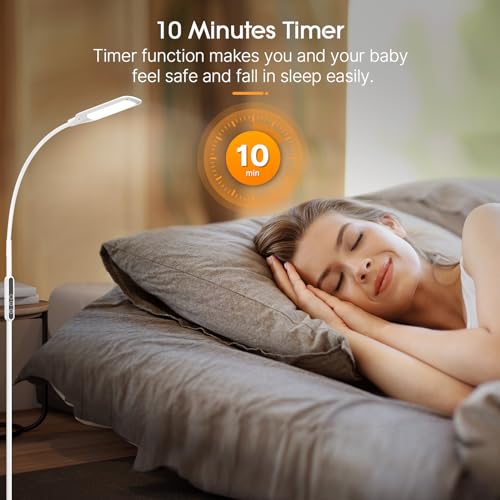 Syrinx LED Floor Lamp, 12W Remote & Touch LED Reading Standing Light for Living Room Bedroom, Flexible Gooseneck Task Light, 5 Color Temperatures, 5 Level Brightness - White - Thumbnail 6