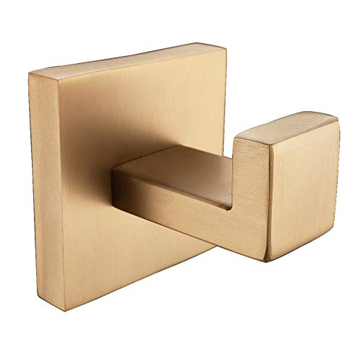 WINCASE Robe Hook Towel Hook Clothes Hat, Brushed Gold Finished Stainless Steel Construction Wall Mounted for Bathroom