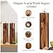 2 Pack Acacia Wooden Salt and Pepper Grinder Set 8 Inches Refillable Salt and Pepper Mills Adjustable Coarseness, Acacia Wood with Ceramic Core Peppercorn Shaker Tableware Birthday Gifts