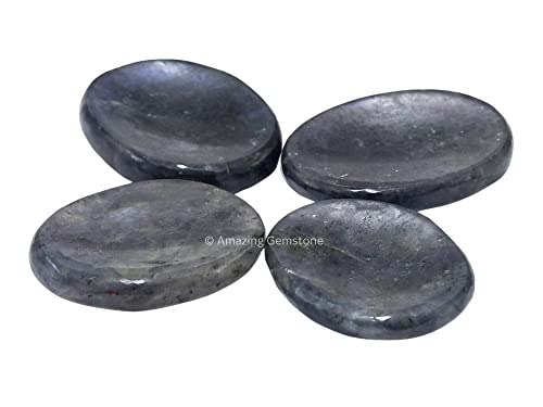 Image of Amazing Gemstone Iolite Worry Stone, Healing Crystals - Piedra Crystal Fidget for Gift, Meditation, Calming, Relaxation, Stress Relief