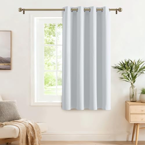 Pony Dance Rideau pour Petite Fenetre - Rideaux Occultant Thermique Lumiere Bloquer Isolation Froid pour Cuisine Chambre Maison, 132 Largeur et 90 cm Hauteur,...
