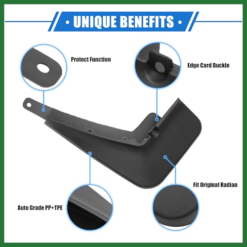 Image of Motoforti Mud Flaps Kit Compatible for Mazda CX-30 2020-2023, Quality Plastic Black Front and Rear Splash Guards Long-Lasting