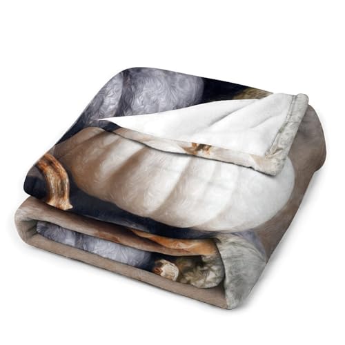 Couverture lit rustique haut de gamme citrouilles blanches et noires 127x152 - 4