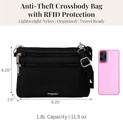 Image of Securtex Anti-Theft Stash Crossbody - 9.25 inchx 6.25 inch Travel Safe Bag w /Locking Zippers