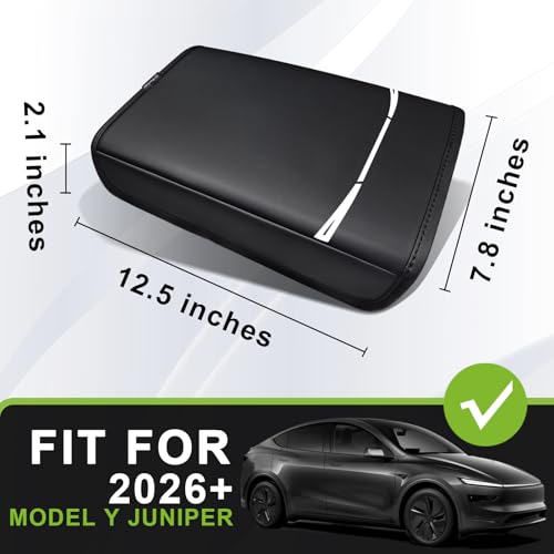 Muslogy Armrest Cover for Tesla Model Y Refresh 2026, Regular Thick, Black by Muslogy - Used condition - Image 2