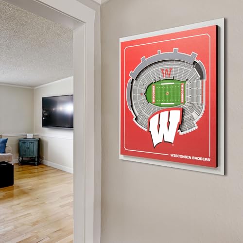 Image of YouTheFan Officially-licensed NCAA Stadium Series 3D Wall Art - multi-layer team stadium replica, detailed sports fan gift, indoor decor
