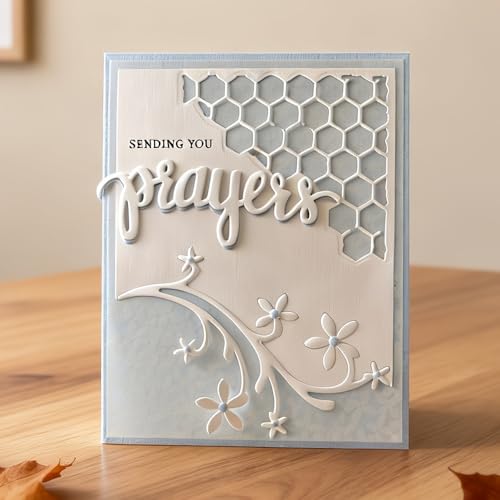 Lapoo Flowers Cutting Die for Scrapbooking - Durable Metal Cutting Die for DIY Scrapbook Photo Album Decorative Paper Card Scrapbooking Die-cuts (Flowers and Branches and Words 4.3 x 4.1 in)