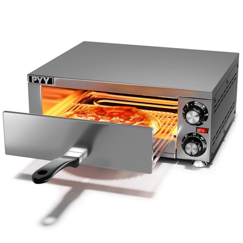 Image of PYY Electric Pizza Oven Indoor Countertop Pizza Oven Commercial Pizza Maker Machine for Home with Timer Stainless Steel Pizza Cooker,Gery