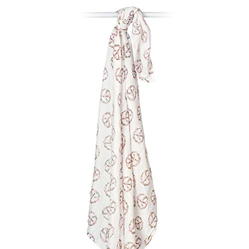 Image of Lulujo Baby Swaddle Blanket| Unisex Softest Bamboo Viscose Muslin Swaddle Blanket| Neutral Receiving Blanket for Girls & Boys | 47in x 47in Peace