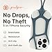 Pulpo Safety Cell Phone Lanyard Grey Fits Smartphones 6.1 to 6.8” - Anti Theft Phone Strap for Men & Women, Lanyards for Phones, Hiking Phone Holder & Cellphone Lanyard, Silicone Crossbody Straps