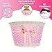 Girl’s Bicycle Decorations Set - Fun Bicycle Decor w/Beads, Rear View Mirror, Mounted Water Bottle, Handlebar Streamers & Basket - Complete Bike Decoration for Kids