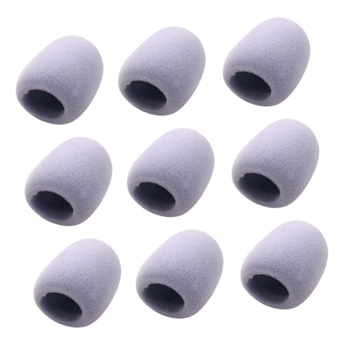 Healifty Copertura Microfono Antivento in Schiuma 9 Pezzi Grigia Protezione Microfono Portatile Elastica Per Ktv Karaoke Per Attività All’aperto e Conferenze