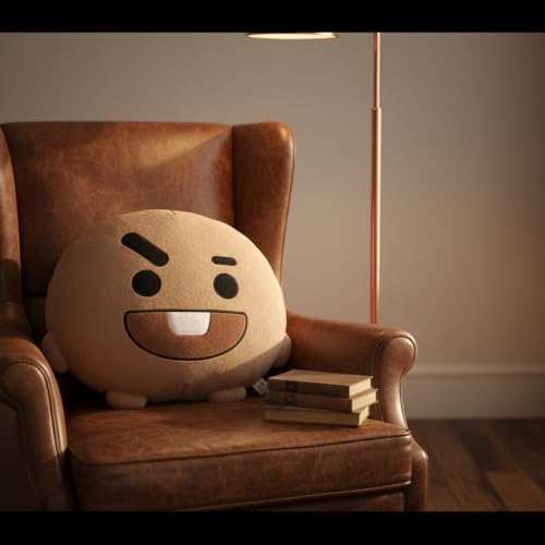Image of MINISO BT21 SHOOKY Head-Shaped Plush Pillow 16 Inch | Soft Character Cushion Toy