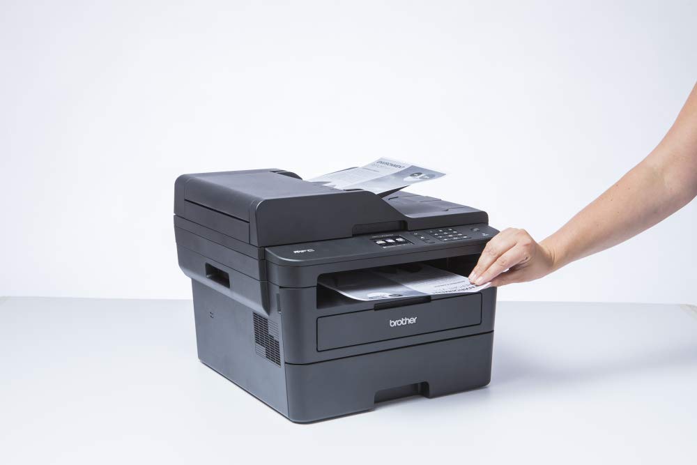 Brother MFCL2730DW Stampante Multifunzione Laser 4 in 1 Bianco e nero , Velocità di Stampa 34 ppm, Scheda Rete Cablata, Wi-Fi, Stampa Fronte/Retro automatica, ADF da 50 Fogli e Display Touchscreen