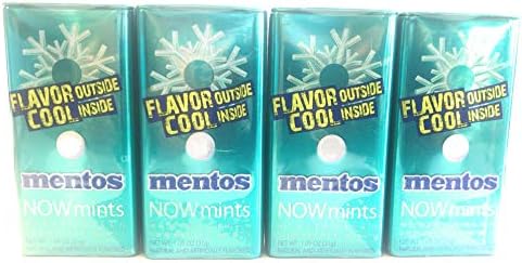 Mentos Now Mints Wintergreen Sugar Free 1.09 OZ (31 g) Each - Pack of 4