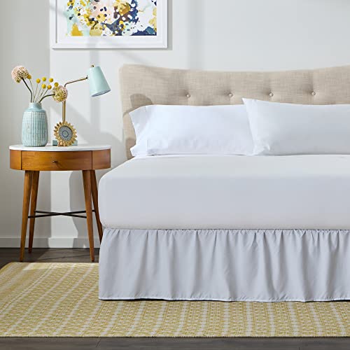 Linenspa 14 Inch Microfiber Ruffle Bed Skirt - Wrinkle And Fade Resistant - Machine Washable - Easy Use Ruffle Bed Skirt #TOP6