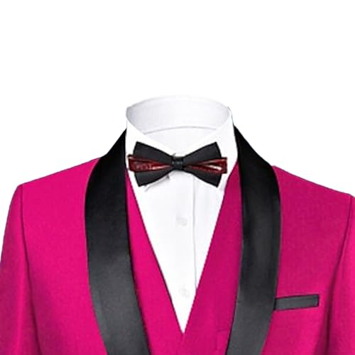 3 Piece Shawl Lapel Tuxedo for Men Solid Slim Fit Casual Suit Jacket One Button Jacket Vest Pants Sets3