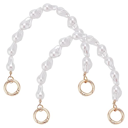 PH PandaHall Pearl Bag Straps, 2pcs 12 Inch Decorative Purse