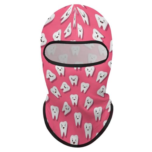 Women’s Fashion Balaclava Scarf Teeth Dental Seamless Pattern, Sun Defense Head Cover for Daily Use, Casual Outdoor, Lightweight Stretchy Face Mask Gaiter