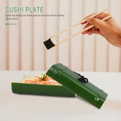 Bandeja para Sushi Plástico Verde 8.39in x 4.53in x 3.27in miniatura 6