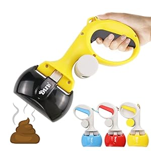 Dog Poop Scooper Heavy Duty Dog Waste Pet Poop Scooper with Bag Dispenser Adjustable Hook and Waste Bags Dog Poop Scooper with Bags Holder Bag Attached Attachment for Small Large Breed Dogs