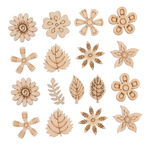 Cabilock 100 Pezzi Di Ritagli Di Legno Per Lavori Artigianali Fette Di Fiori E Non Finite Graffiti Trucioli Di Legno Verniciabili Per Bambini E Bambine