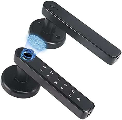 Fingerprint Door Lock Touchscreen Biometric Door Lock Keyless Entry Front Door Knob with 50 Fingerprints, 100 Codes,Keypad Suitable for Home,Hotel,Office,Indoor Door Black