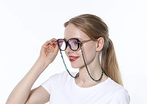Sopaila Retro Tortoise Pattern Acrylic Eyeglass Chain Holder Necklace Sunglasses Strap Cords,Green #TOP7