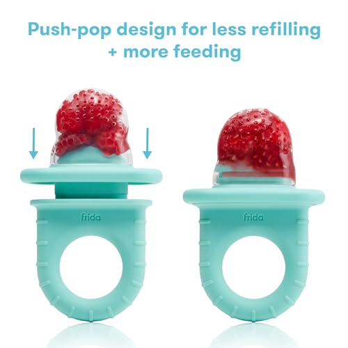 image for Frida Baby Push Pop Silicone Feeder, Baby Fruit Food Feeder to Safely 