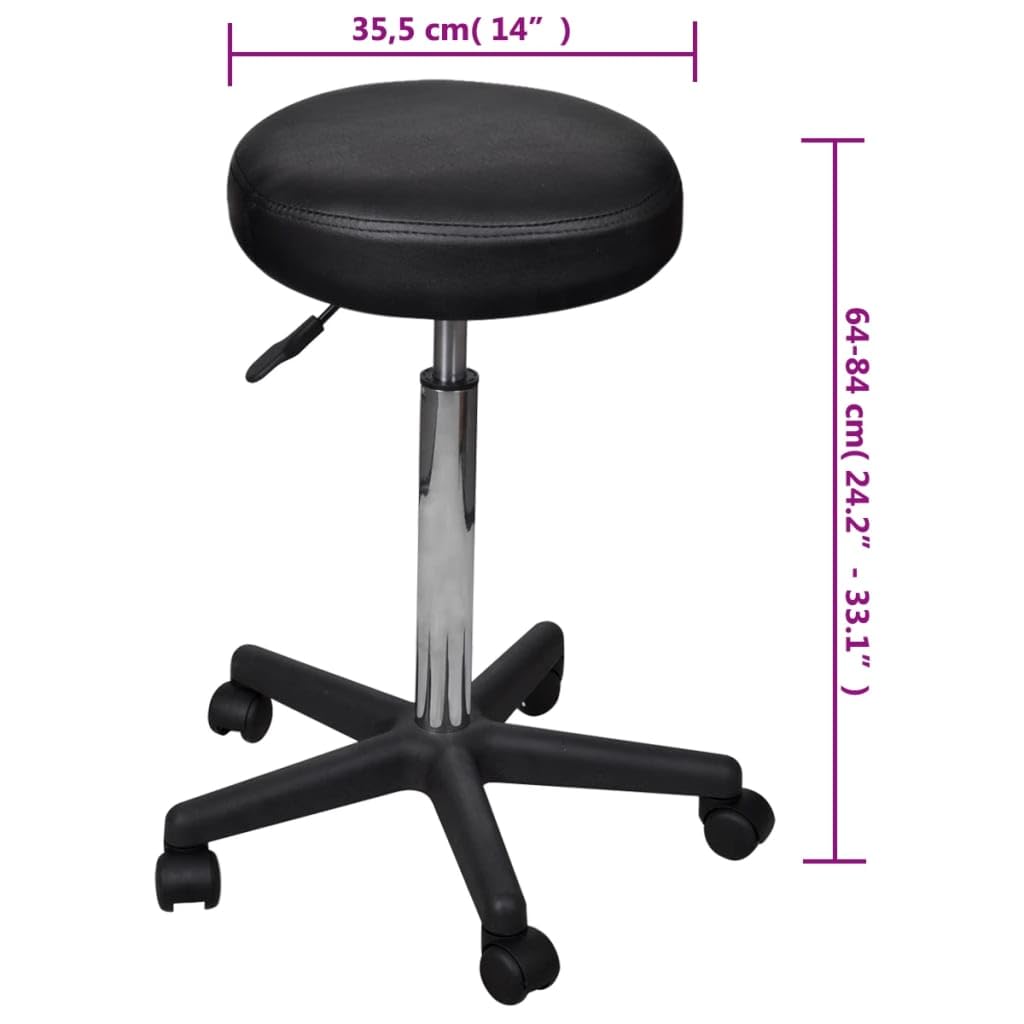 Taburete de oficina con muelle de gas y taburete regulable en altura en estilo moderno para una gran comodidad en color negro