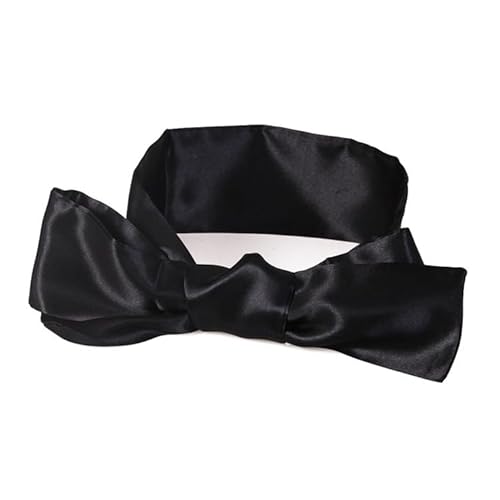 Premium Silk Sleep Mask, Soft Adjustable Blindfold for Adults Couples, Breathable Light Blocking Silk Eye Mask, Comfort Night Sleeping Eye Cover, Portable Bedroom Relax Accessories for Travel Nap & Daily Rest (V-shaped Black)