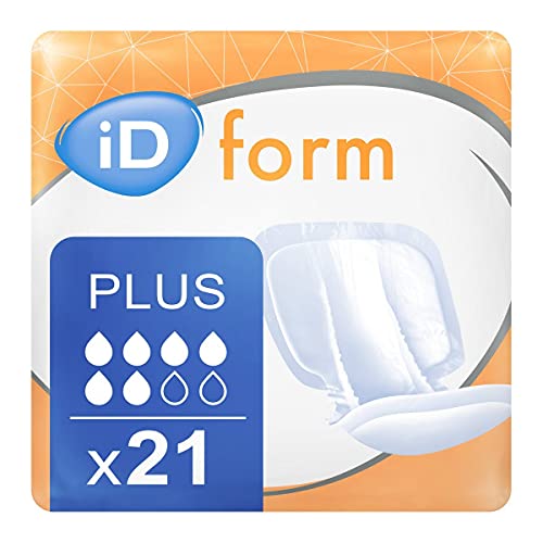 iD Expert Form Disposable Extra Plus Incontinence Pads Mens and Womens Disposable Briefs Anti-Leak Protection Wetness Indicator Odour Control 1500ml 21 Pads
