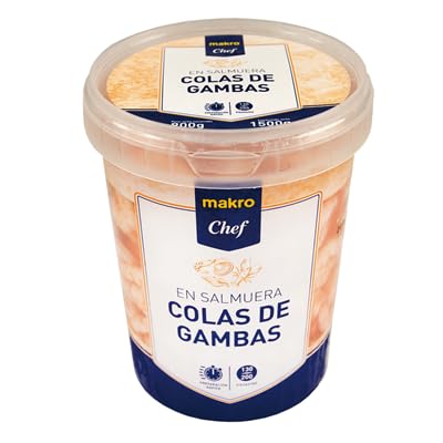 Colas de Gambas en Salmuera Chef – Frescura y Calidad en Cada Bocado (Producto Refrigerado) 900G. (3 TARROS)