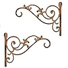Sharpex Wall Mounted Metal Bracket | Decorative Wall Hook Plant Hanger for Hanging Pots, Bird Feeders, Flower Baskets, Planters, Lanterns, Lamps, and Wind Chimes for Indoor/Outdoor Use (Gold, 2 Pc)