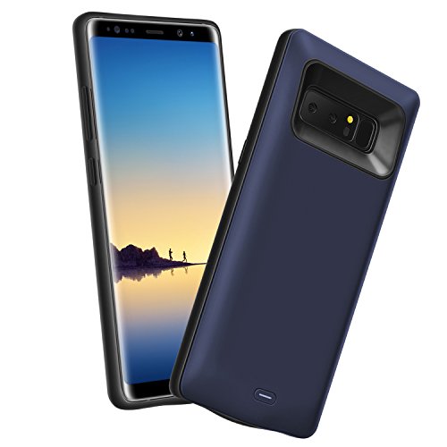 Basesailor Galaxy Note 8 Battery Case, Galaxy Note 8 5500mAh External Backup Charging Pack, Rechargeable Impact-Resistant Power Bank Case for Samsung Galaxy Note 8 (Blue)
