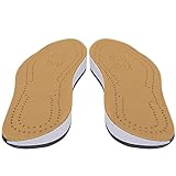 Pronation Insoles,PU Leather Orthopedic Insoles for Men Women,for Plantar Fasciitis Pain Relief,Knee Pain,Osteoarthritis,Uneven Foot Alignment,Brown (Color: Pronation,Size: 43/44)