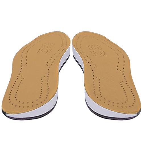Pronation Insoles,PU Leather Orthopedic Insoles for Men Women,for Plantar Fasciitis Pain Relief,Knee Pain,Osteoarthritis,Uneven Foot Alignment,Brown (Color: Pronation,Size: 43/44)