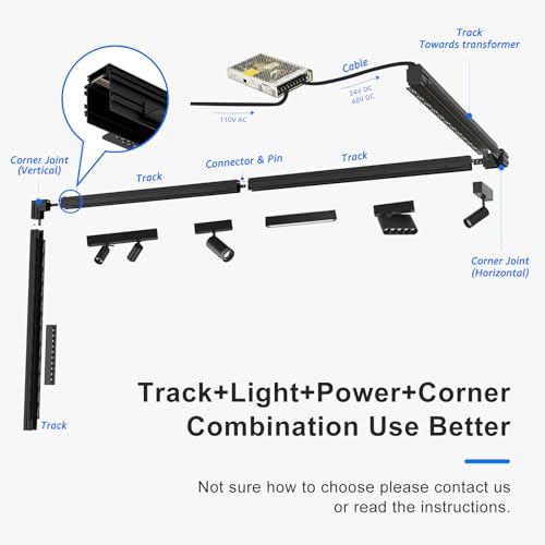 SCON XTB106-R Updated 4-Wire Recessed Rail for Magnetic Track Lighting System Flush Mounted for LED Lamp Light Head, Aluminum Linear Section (100cm/39.4inch/3.3ft)