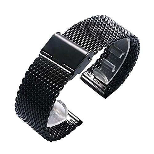 Bracelet de montre 20mm 22mm en acier inoxydable maille solide unisex