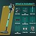 Zefiro 350W Cordless Vacuum Cleaner,45Mins Runtime Vacuum Cleaners for Home, Anti-Tangle and 1.5L Dust Cup, Lightweight Vacuum for Hardwood Floor Carpet Pet Hair (Green01)